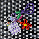 FLOWER CHECKER MIRROR CHARM