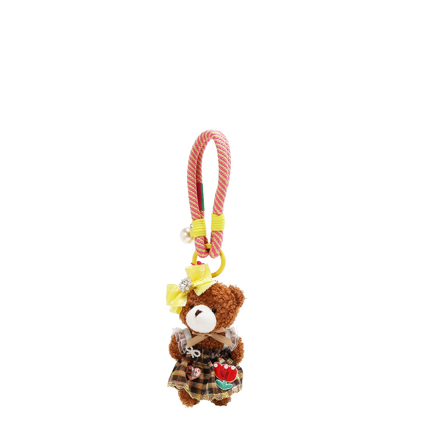 LULU BEAR YELLOW PLAID CHARM